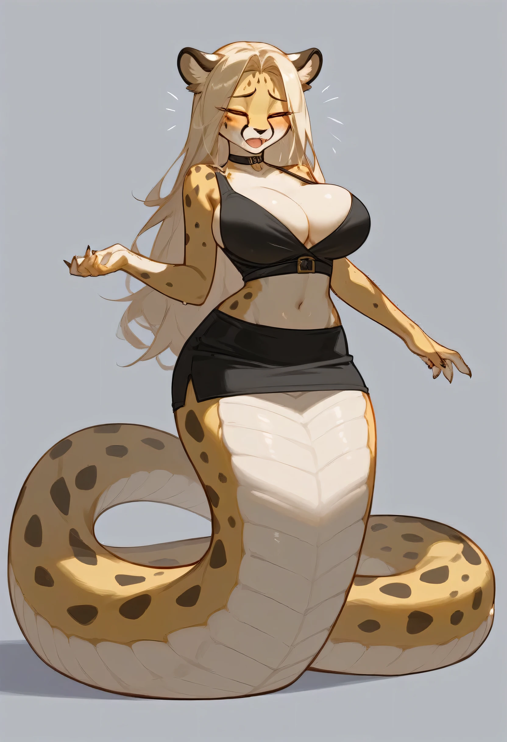 top quality, best quality, by rzminjourney, by vector-art, High-quality illustrations, masterpiece)(kemono, furry anthro)logo mark, round, female, cheetah, slim body, big breasts, wide hips, clean eyes, yellow eyes, tribal leotard, futanari, bulge, climax, lamia, lactation, zoomed out. Beach