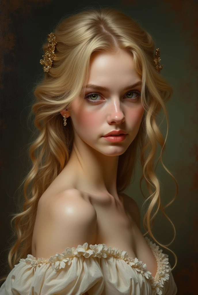 Beautiful albino woman with detailed braided medieval hairstyle (updo) (white hair), wearing detailed medieval gown (red and black colours), with gold accessories and gold tiara, medieval queen, medieval woman,queen,game of thrones style,daenerys targaryen style, high quality, very detailed,hd quality, masterpiece 