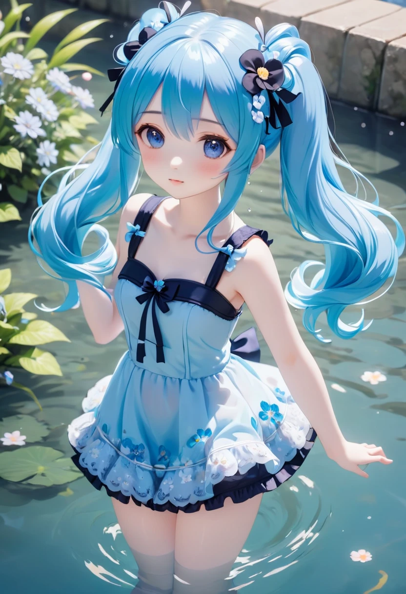 (masterpiece、), (Highest quality), (Super detailed),(Disheveled Hair),(figure、、),(cute)、 (1 Girl), (Fashionable clothes), Are standing, Fashion Model, Show Viewer, (interview), (Simple Background),Beautiful attention to detail, Delicate and beautiful face, floating,(High saturation),(Colorful splashes),Colorful Bubbles,(Shiny,), Focus on the face, ponytail, kamisato ayaka, Light blue hair, bangs, Hair Ring, Floating Flowers, Floating hair, (Shiny,), Best lighting, Best Shadow,tears