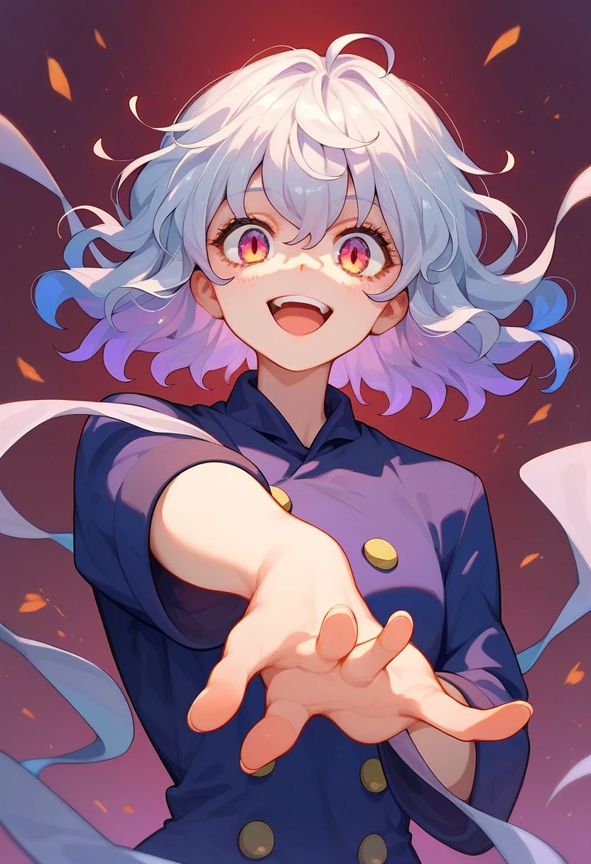 Neferpitou nude with a happy look on her face