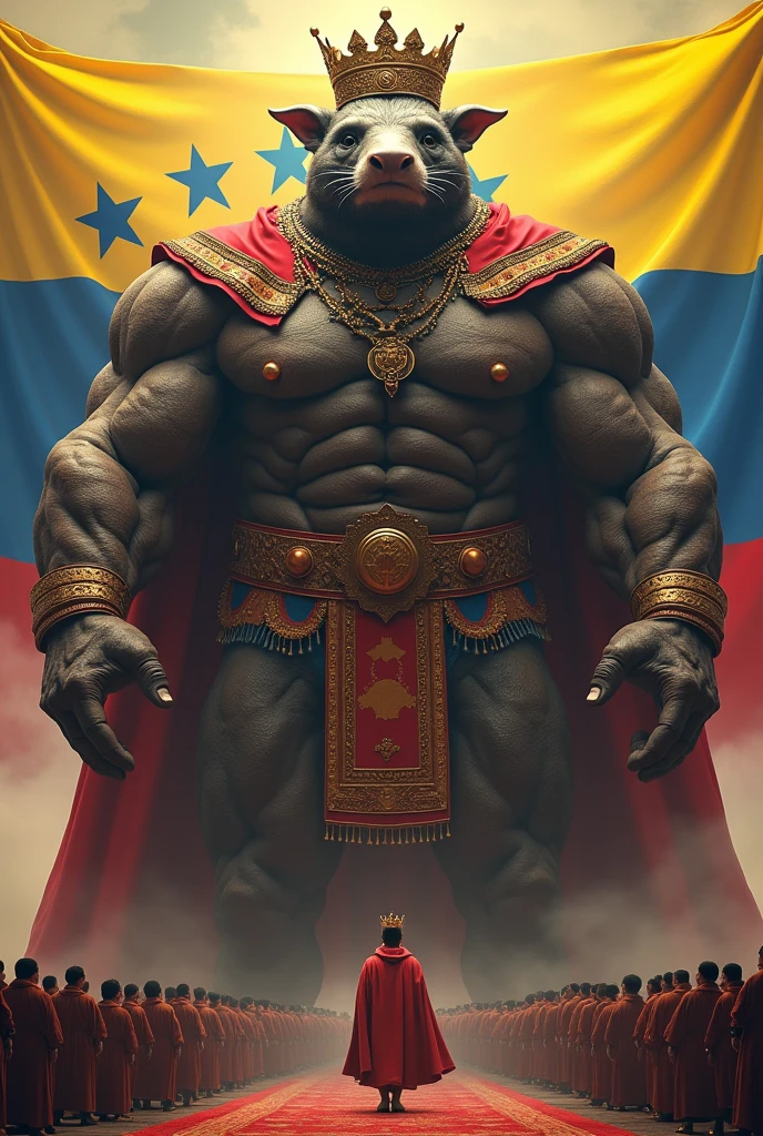 Colombia killing Peru with its country's flags. Colombia has its foot on Peru's head 