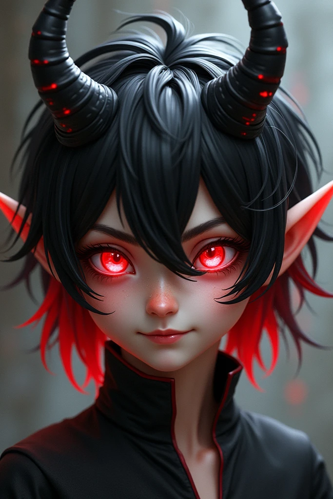 animation of boy have demon inside of his soul,demon face in his head,3D,upscale --auto --s2