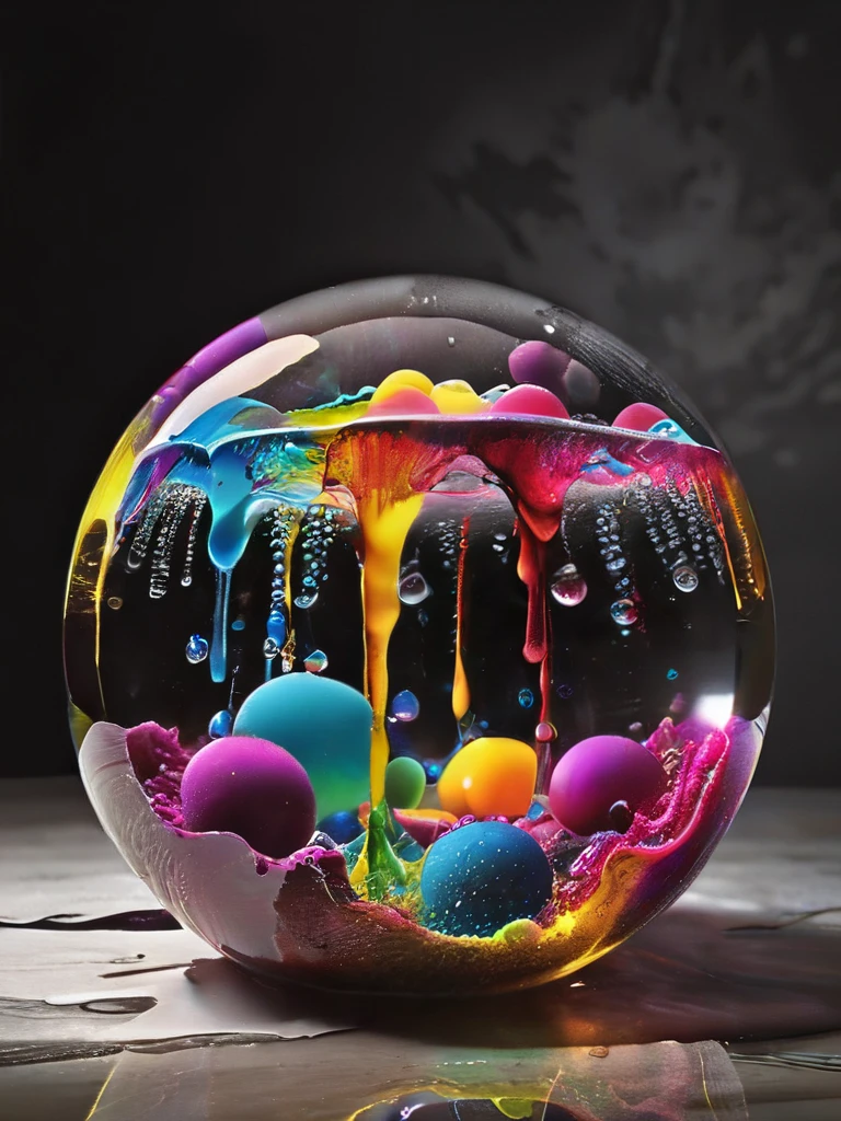 (best quality,4k,8k,highres,masterpiece:1.2),ultra-detailed,(realistic,photorealistic,photo-realistic:1.37),highly detailed psychedelic dream, vibrant shimmering colors, glass-like structures morphing from the colors, intricate rainbow patterns, perfectly formed symmetrical spheres, glowing reflective bubbles, detailed bubbles and spheres, rainbows of color twisted in and out of translucent orbs, spilled paint, spirals of swirling color in the background, beautiful psychedelic digital art, pixel art, neon colors, 4d mandelbulb psychedelics, glass-like psychedelic landscape, intricate rainbow environment, psychedelic underwater brightness, trails of color and light, bright fluorescent colors, psychedelic vibrant colors, bright psychedelic neon colors, colorful paint drips out of the bubbles, 3D glass spheres melting into each other spilling out colors, visually disorienting, hallucination inducing, optical illusions, startling, stunning images, awe-inspiringly, pixel assets, portrait photography, surrealism, photorealistic, hyperdetailed, glass morphism, digital art, sparkle, optical illusion, glowing light, reflection light, overexposure, god rays backlighting, depth of field, rotational symmetry