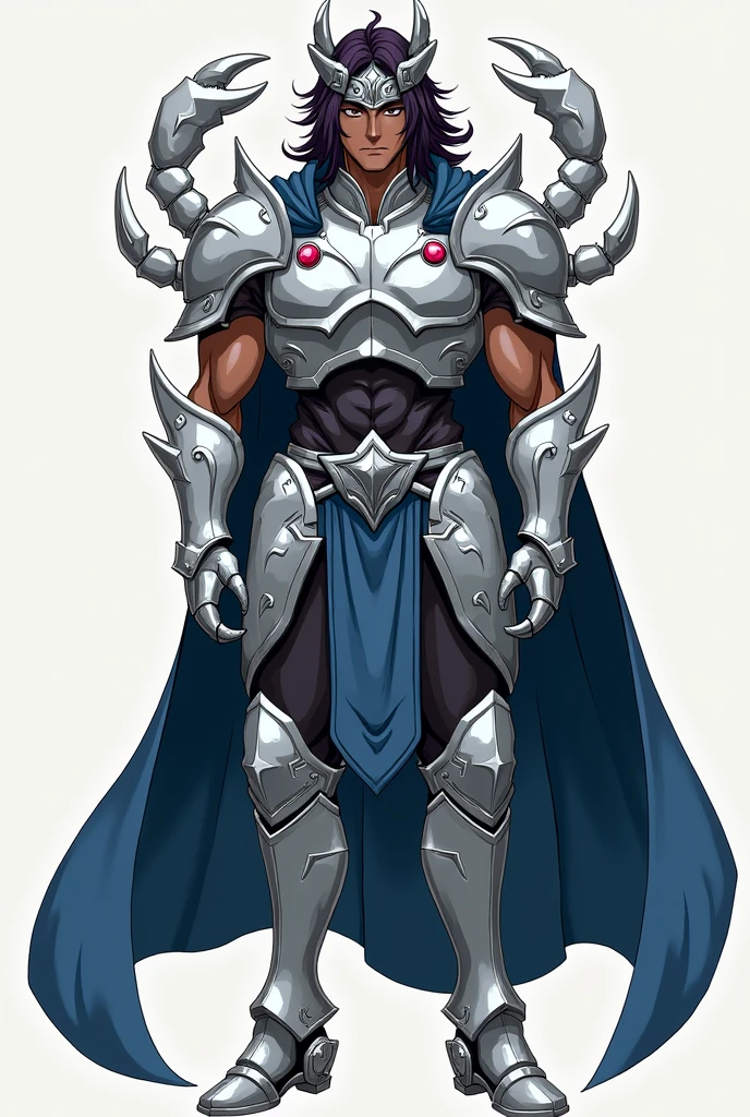 Aarav (Vajra) Character Design:Appearance:Build: Aarav is muscular and tall, with a strong, athletic physique that reflects his rigorous training. His skin has a warm, medium-brown tone.Hair: He has short, spiked hair that is jet-black, with a few silver streaks running through it, symbolizing his connection to the Vajra, or thunderbolt.Eyes: His eyes are sharp and intense, glowing slightly with a golden hue when he’s using his powers.Costume:Upper Body: Aarav wears a sleeveless, armored vest made of a high-tech, metallic fabric that resembles polished steel but is flexible. The vest has intricate designs resembling ancient Indian armor, with glowing blue lines tracing along the patterns, symbolizing energy channels.Lower Body: He wears durable, dark blue pants made from a similar material, with metallic knee guards and boots that are reinforced for high-impact movements. The boots have a lightning bolt motif, matching the overall theme of his power.Accessories: Aarav has metallic gauntlets on both arms, embedded with conduits that channel his lightning powers. These gauntlets can project energy shields or focus his lightning into powerful blasts. He also has a utility belt with small compartments for gadgets and emergency tools.Cape: Aarav’s costume features a short, flowing cape attached to his shoulders, resembling the robes of ancient warriors. The cape is adorned with ancient Sanskrit symbols representing strength and protection, and it slightly crackles with energy, hinting at his connection to the Vajra.Pose: Aarav stands confidently, one arm raised as if he’s ready to summon a lightning strike, with energy crackling around his fingertips. His other hand rests on his hip, and his expression is focused, determined, and ready for action.