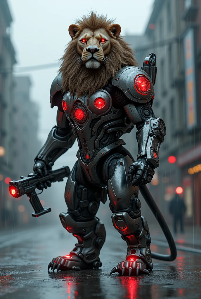 Cyber, strong, lion head, hero