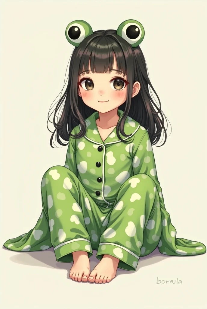 1 girl, slender face with high cheekbones, long brown hair that falls in soft waves over her shoulders, eyes are a striking shade of green, fair complexion and a rosy glow on her cheeks, smiling, average height, simple but elegant clothes, HD, Anime, Child