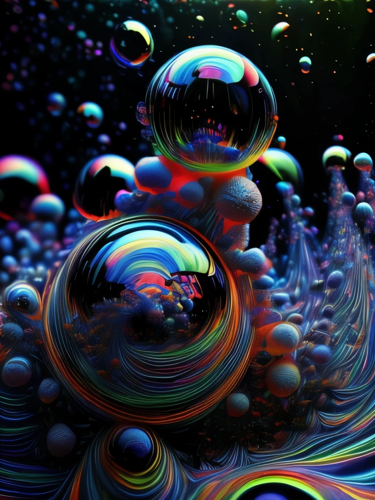 An image of light emerging from colors in a psychedelic dream, shimmering glass morphing out of colors, trippy vibrant colors, perfectly formed beautiful reflective bubbles, attention to detail on the bubbles and spheres, beautiful psychedelic digital art, pixel art, trippy colors, 4d mandelbulb psychedelics, glass like psychedelic landscape, intricate rainbow environment, psychedelic underwater brightness, neon colors, bright fluorescent colors, psychedelic trip, fluorescent psychedelic aesthetic, psychedelic vibrant colors, bright psychedelic neon colors, paint splattered backgrounds,swirling spirals and vortex, bright vibrant colors popping out from 3d glass spheres, Pixel Assets, Portrait photography, surrealism, Photorealistic, Hyperdetailed, Glass Morphism, Digital Art, Sparkle, Optical Illusion, Glowing Light, Reflection Light, Overexposure, Backlighting, Depth Of Field, Rotational Symmetry, UHD, High Details, High Quality, Super Detailed, Best Quality, Award Winning, Masterpiece