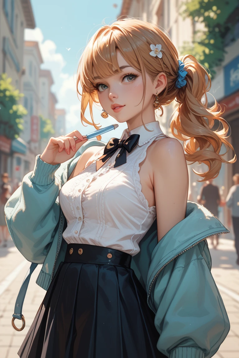 ((((Best Quality, 8K, 32K, masterpiece, 1.2)))),{{solo}},nsfw,{{{Artist: Torino Aqua's style}}},((perfect beautiful face:1.2)), wearing , windy skirt, showing panties, embarrass, see through panties, ((a lot of public hairs:1.3)),