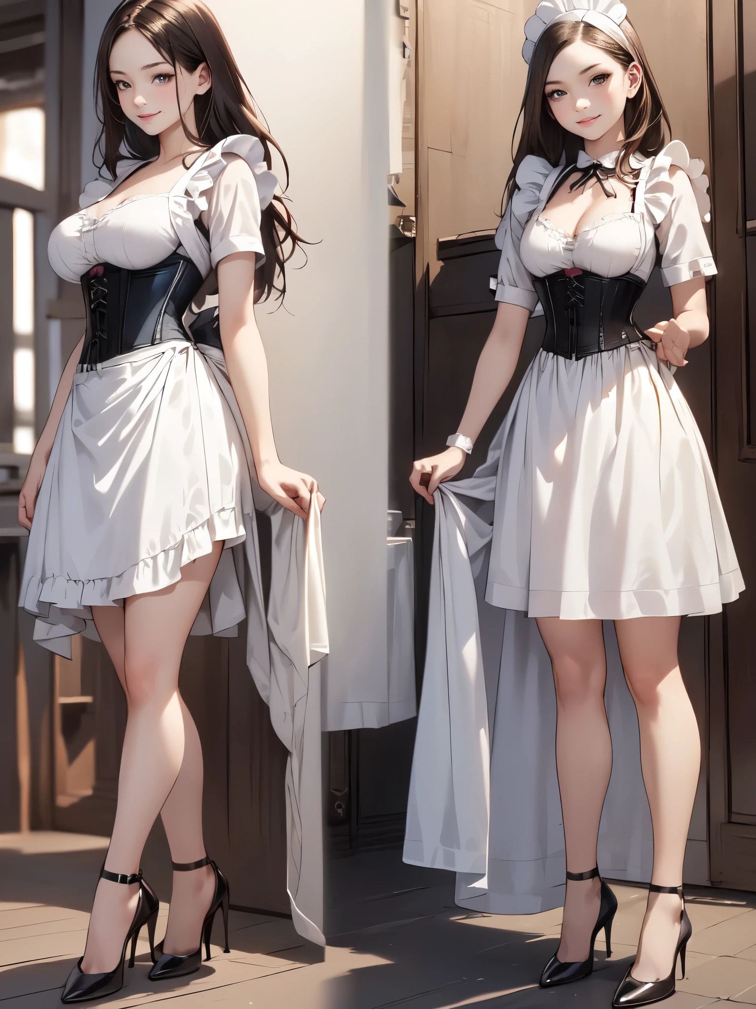 masterpiece, best quality, 1girl, detailed Venezuelen ass view, cloth view, mutiple different views, fullbody, standing model pose, dress, indoor, shibari, (PureErosFace_V1:0.7)