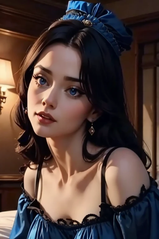  Lady in the Victorian era , blue velvet ,  A hyperrealistic masterpiece, HD,  Ultra-detailed,  porn movie 