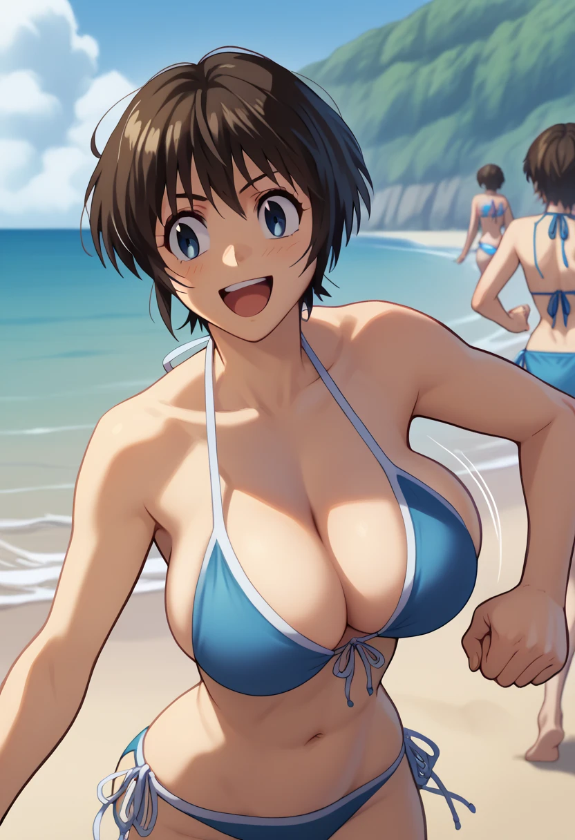 Shimizu_Kaoru 清水 Kaoru Major S5 OVA
Clip Skip: 2

default: 1 girl,Shimizu_Kaoru, Shorthair, brown hair, blue eyes, Big Breasts

メジャー ,  but 、 Images are much harder to find than I thought.

Big Breasts 　Beach　bikini　smile　I'm running on the beach :(Running)　Bouncing breasts、