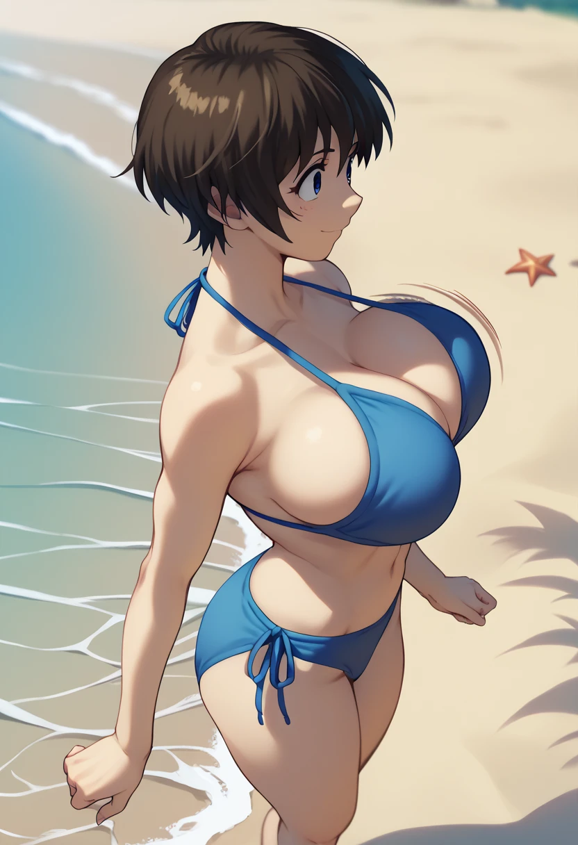 Shimizu_Kaoru 清水 Kaoru Major S5 OVA
Clip Skip: 2

default: 1 girl,Shimizu_Kaoru, Shorthair, brown hair, blue eyes, Big Breasts

メジャー ,  but 、 The images are much harder to find than I thought.

Big Breasts 　Beach　bikini　smile　I'm running on the beach :(Running)　Bouncing breasts、 side view　From afar　 high angle