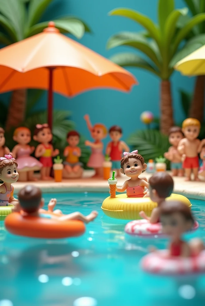 (Pool parties), family, holiday decorations, full body, (masterpiece, best quality, Professional, perfect composition, very aesthetic, absurdres, ultra-detailed, intricate details:1.3)