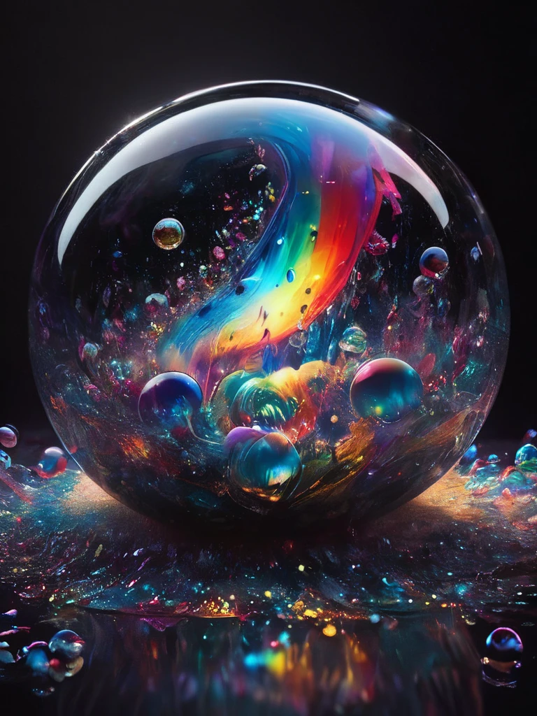 (best quality,4k,8k,highres,masterpiece:1.2),ultra-detailed,(realistic,photorealistic,photo-realistic:1.37),highly detailed psychedelic dream, vibrant shimmering colors, glass-like structures morphing from the colors, intricate rainbow patterns, perfectly formed symmetrical spheres, glowing reflective bubbles, detailed bubbles and spheres, rainbows of color twisted in and out of translucent orbs, spilled paint, spirals of swirling color in the background, beautiful psychedelic digital art, pixel art, neon colors, 4d mandelbulb psychedelics, glass-like psychedelic landscape, intricate rainbow environment, psychedelic underwater brightness, trails of color and light, bright fluorescent colors, psychedelic vibrant colors, bright psychedelic neon colors, colorful paint drips out of the bubbles, 3D glass spheres melting into each other spilling out colors, visually disorienting, hallucination inducing, optical illusions, startling, stunning images, awe-inspiringly, pixel assets, portrait photography, surrealism, photorealistic, hyperdetailed, glass morphism, digital art, sparkle, optical illusion, glowing light, reflection light, overexposure, god rays backlighting, depth of field, rotational symmetry