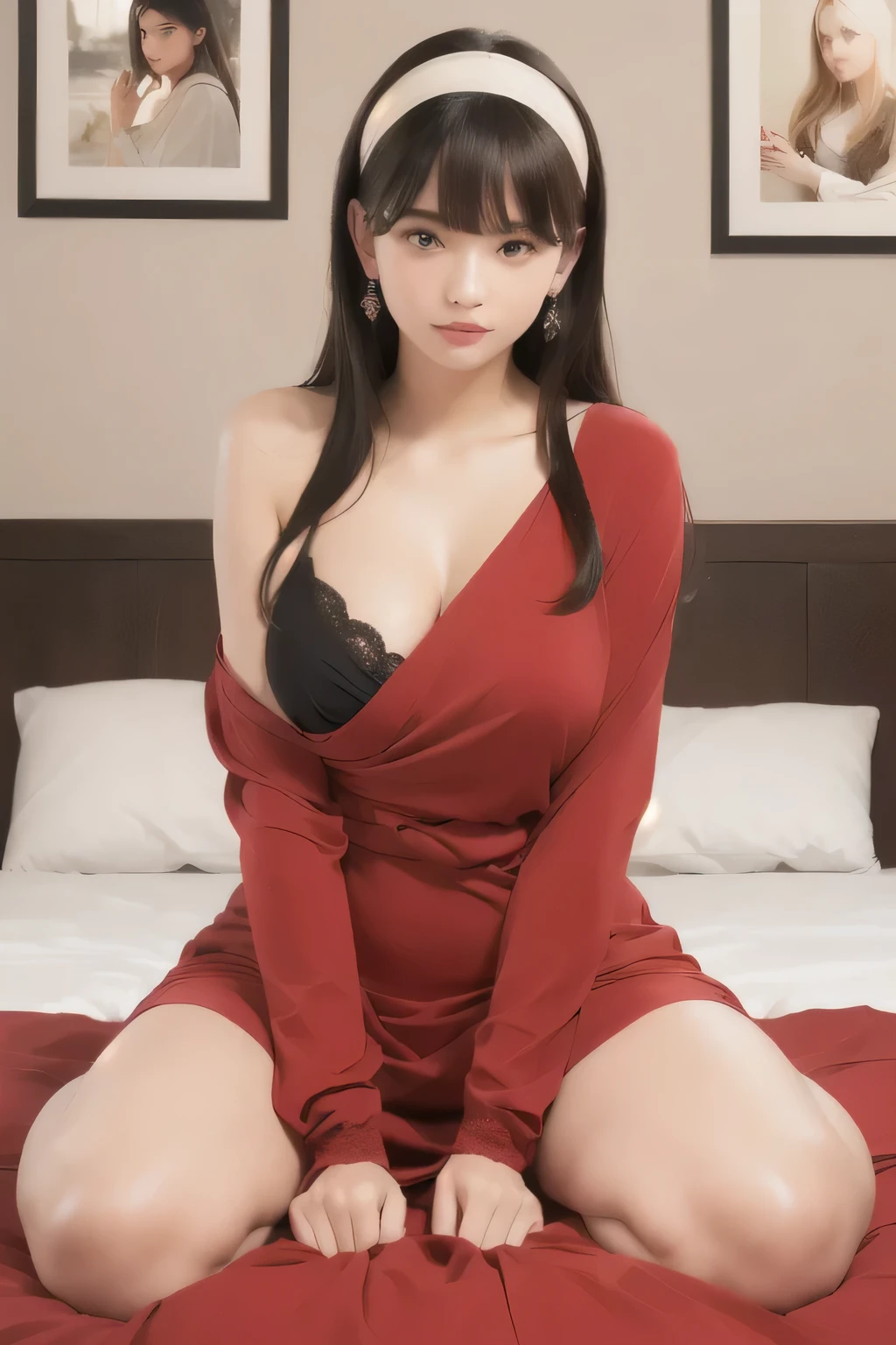 anime girl laying on a bed with her head on her hands, seductive anime girl, lying at the bed, guweiz, relaxed pose, laying on a bed, artwork in the style of guweiz, on my bed, anime girl, anime vibes, lying in bed, realistic anime 3 d style, laying back on the bed, attractive anime girl, open eyes,