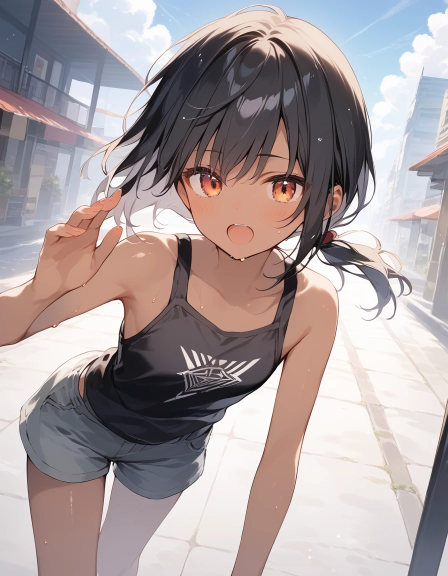 ((top quality,shinkai makoto style, ultra-detailed,high resolution,extremely detailed CG,unity 8k wallpaper,by famous artist,perfect anatomy,super detailed skin,cinematic lighting,UHD, retina, ccurate, anatomically correct, 1080P)),break,(Please draw a picture of a girl standing in the shade of a rock wearing a swimsuit.
:1.3),nsfw, outdoor sexual play,break, 1girl, kawaii, (solo,Lori, , 12-yes-o5),a jor high school student,Full limbs, complete fingers, white hair, middle hair, ahoge, flat chest, Small butt, Beautiful detailed red eyes, groin, wet, Shiny skin, cowboy shot, swimsuit, break,(Sweat:1.1),(Love juice is dripping from her crotch:1.2),blush, looking embarrassed, (Detailed Lighting), (Detailed background),Behind a rock with no one around,(in the beach),