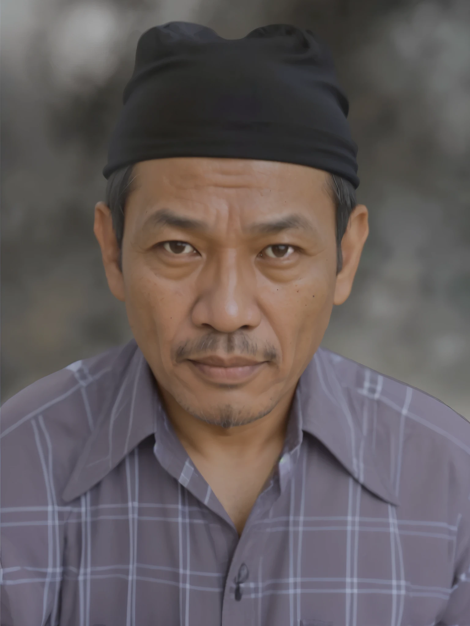 A realistis indonesian man face age 40 year wear a brown shirt,ultra hd 8k