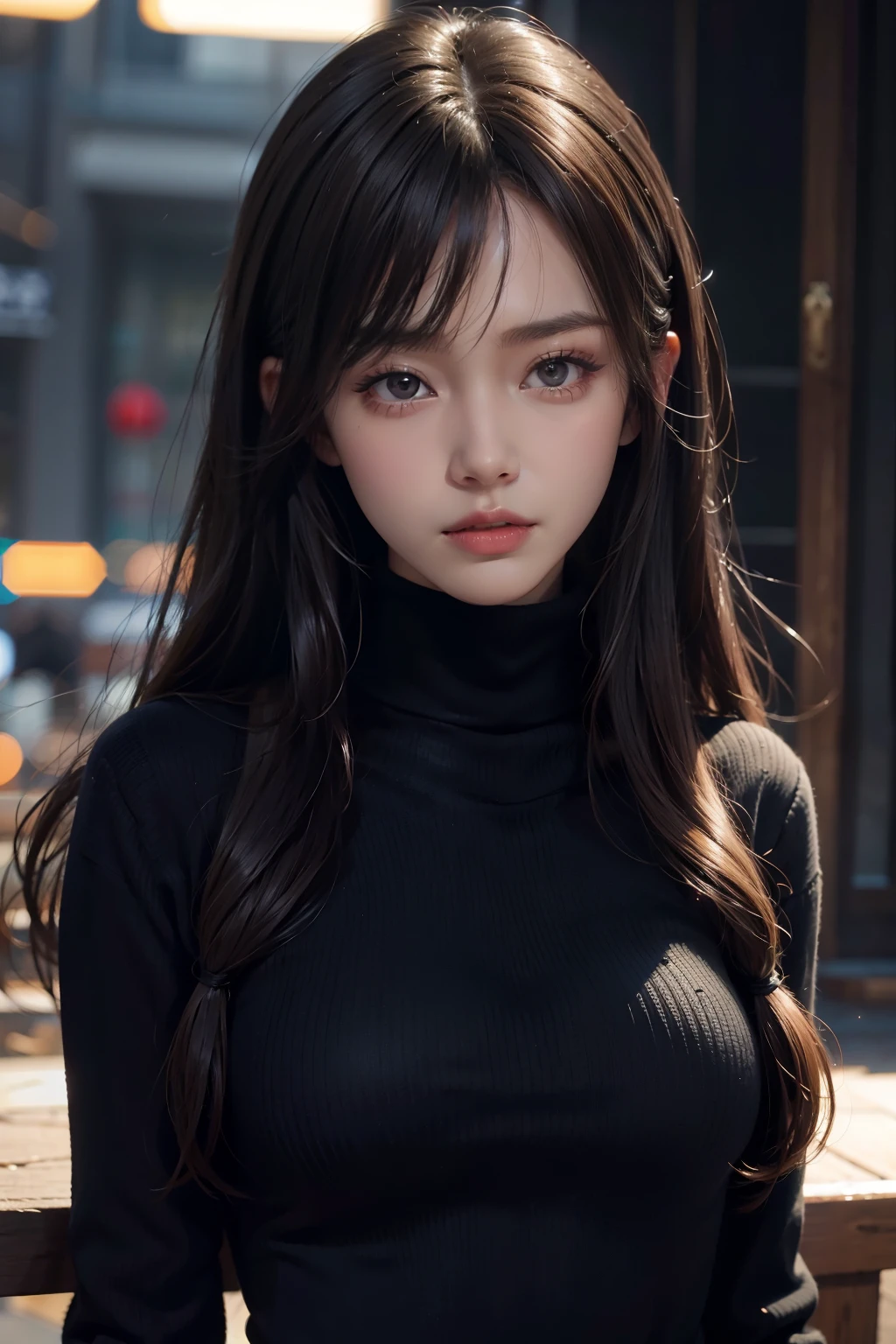 ultra high res,masterpiece,best quality,
very detailde face,detailed eyes,extremely intricate,perfect glossy shiny skins,perfect lighting,detailed lighting,dramatic shadows,ray tracing,
1girl,upper body,black sweater,looking at viewer,