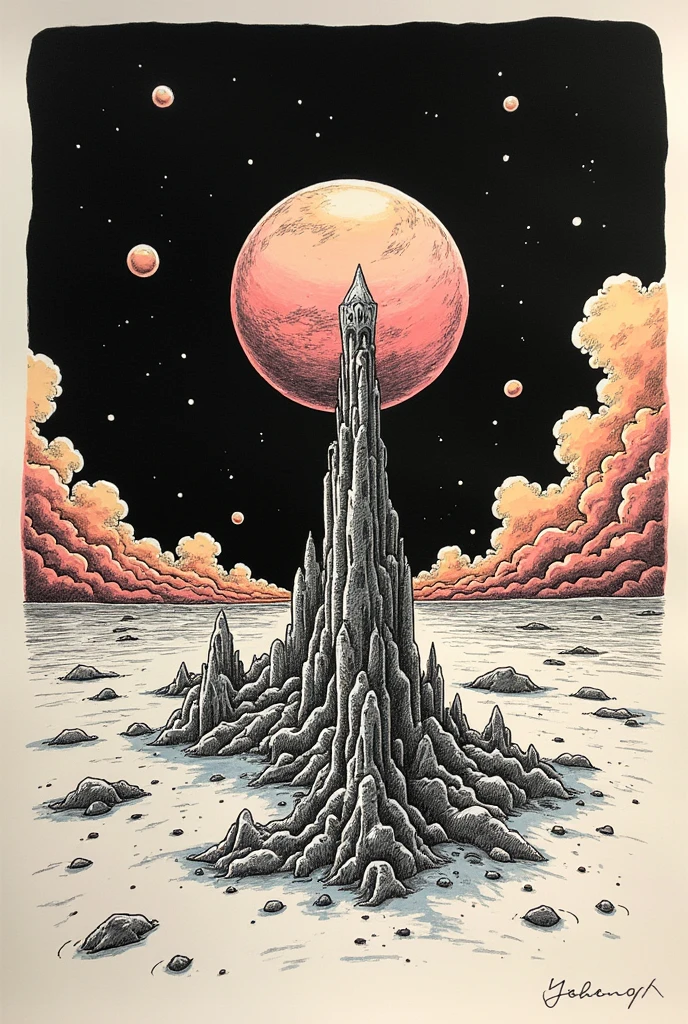   ink painting inspired by Moebius painting, an ink drawing inspired by jean moebius giraud, Tumbler,  bolticism , ( moebius ),  Moebius and mohrbacher , in style of Moebius,  Moebius illustration art , in the stlye of moebius, Moebius art , Moebius artwork