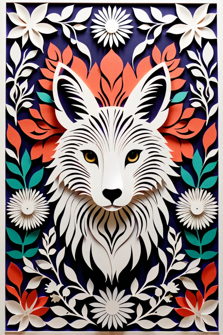 Paper cutting、Animals and flowers 、Abstraction、 symmetry