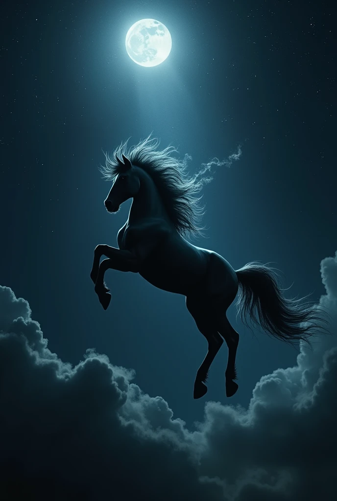 Majestic and fantastic fantasy illustration, A unicorn emerging from the haze of space-time, A sparkling mane sparkling with the sparkling essence of a shooting star, illuminated by moonlight, Immerse yourself in the atmosphere of the dark surrounding world, Improves the beauty of your eyes, mystique single horn, Atmosphere with an otherworldly aura, Has 7 powers to transcend, Limits beyond the matrix, As the silent knight of a noble existence echoes, Meticulously crafted digital paintings will captivate you, Complex and extraordinary brush strokes, Unparalleled high quality with brilliance and wonder in every detail,