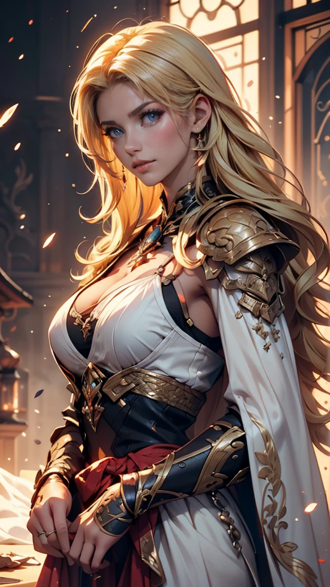 (masterpiece), best quality, 3D rendering, animation, futuristic warrior, metallic skin, combat armor, long hair, no human features, [AND (red eyes, blue LED lights)], defeated enemies, dark background, neon colored effects.