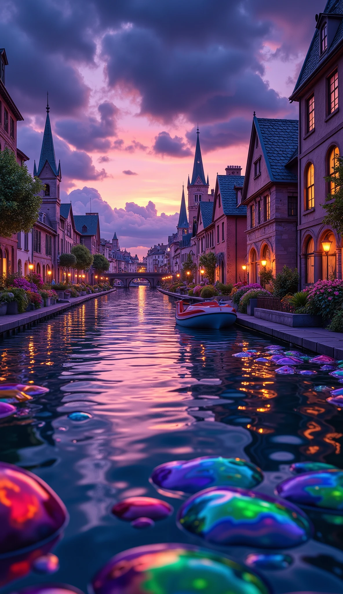 (masterpiece:1.2, best quality, ultra high resolution, Very detailed, best illustrations),8k, wallpaper,The city reflected on the surface of the water,(A city composed of stained glass moving to the surface of the water:2.0),( Isometric 3D Illustration :2.0), STYLISH,( Rainbow Colors :2.0),( vibrant colors:2.0),(Beautiful night view:2.0)