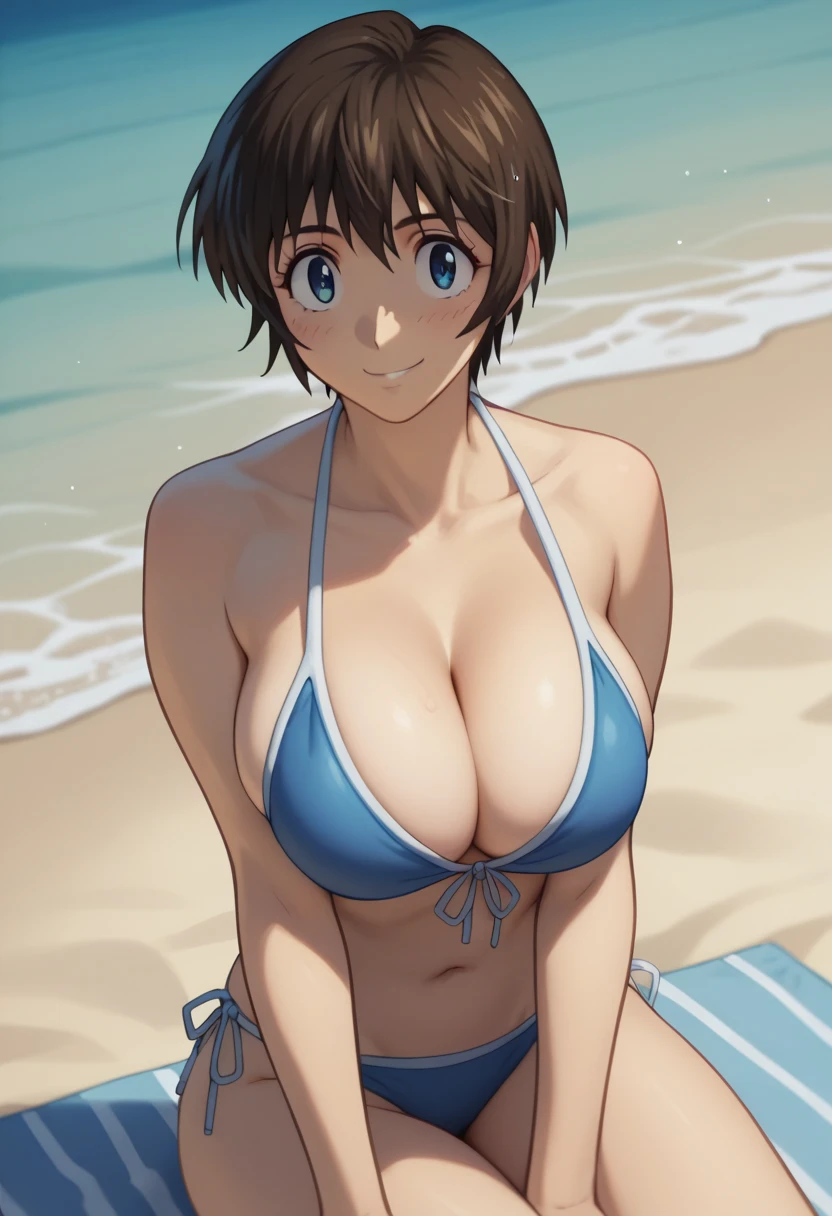 Shimizu_Kaoru 清水 Kaoru Major S5 OVA
Clip Skip: 2

default: 1 girl,Shimizu_Kaoru, Shorthair, brown hair, blue eyes, Big Breasts

メジャー ,  but 、 The images are much harder to find than I thought.

Big Breasts 　Beach　bikini　smile　 extends hands