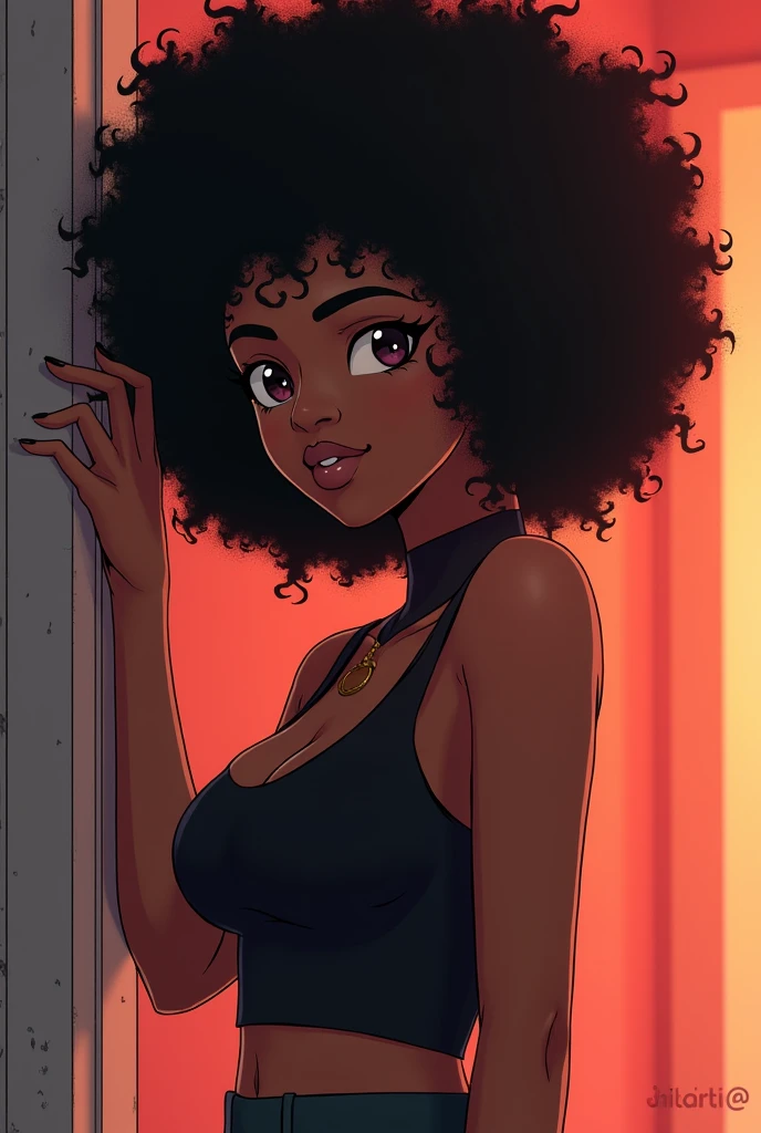 Black anime girls with curly hair naked