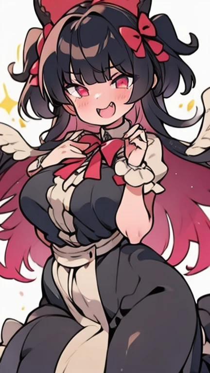 (masterpiece, best quality, ultra-detailed, best shadow), (detailed background), (beautiful detailed face)(best illumination, an extremely delicate and beautiful), cinematic light, hyper detail, dramatic light, intricate details,
greyscale,
portrait, 1girl, tsurime, 
big mouth,open mouth,tongue out, mesugaki,smile,