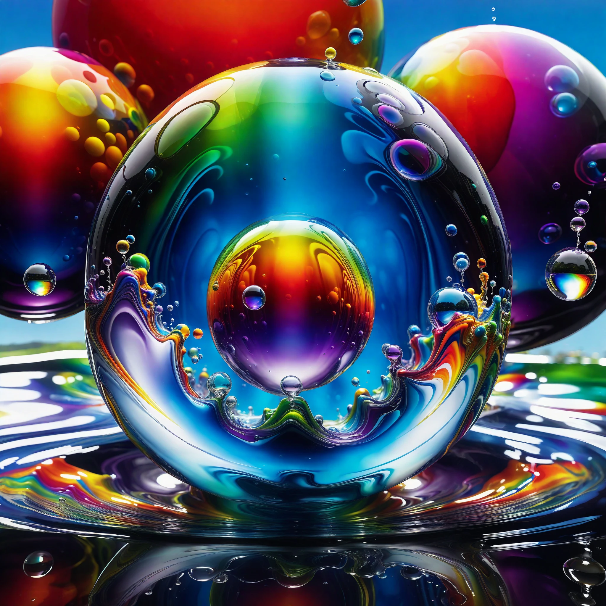 Brilliant images of pure light emerging from vibrant colors in a psychedelic dream, shimmering glass morphing out of colors, tripped out detailed patterns in all colors, perfectly formed symmetrical spheres and glowing reflective bubbles, attention to detail on the bubbles and spheres, rainbows of color twisted in and out of translucent orbs, background is spilled paint and spirals of swirling colour, beautiful psychedelic digital art, pixel art, neon colors, 4d mandelbulb psychedelics, glass like psychedelic landscape, intricate rainbow environment, psychedelic underwater brightness, LSD,DMT, Psilocybin, Mescaline, trails of color and light, bright fluorescent colors, psychedelic trip, fluorescent psychedelic aesthetic, psychedelic vibrant colors, bright psychedelic neon colors, colorful paint drips out of the bubbles, 3d glass spheres melt into each other spilling out colours, visually disorienting, hallucination inducing, optical illusions a must, startling, stunning images, awe inspiringly, best quality wallpaper, Pixel Assets, Portrait photography, surrealism, Photorealistic, Hyperdetailed, Glass Morphism, Digital Art, Sparkle, Optical Illusion, Glowing Light, Reflection Light, Overexposure, God rays Backlighting, Depth Of Field, Rotational Symmetry, UHD, High Details, High Quality, Super Detailed, Best Quality, Award Winning, Masterpiece