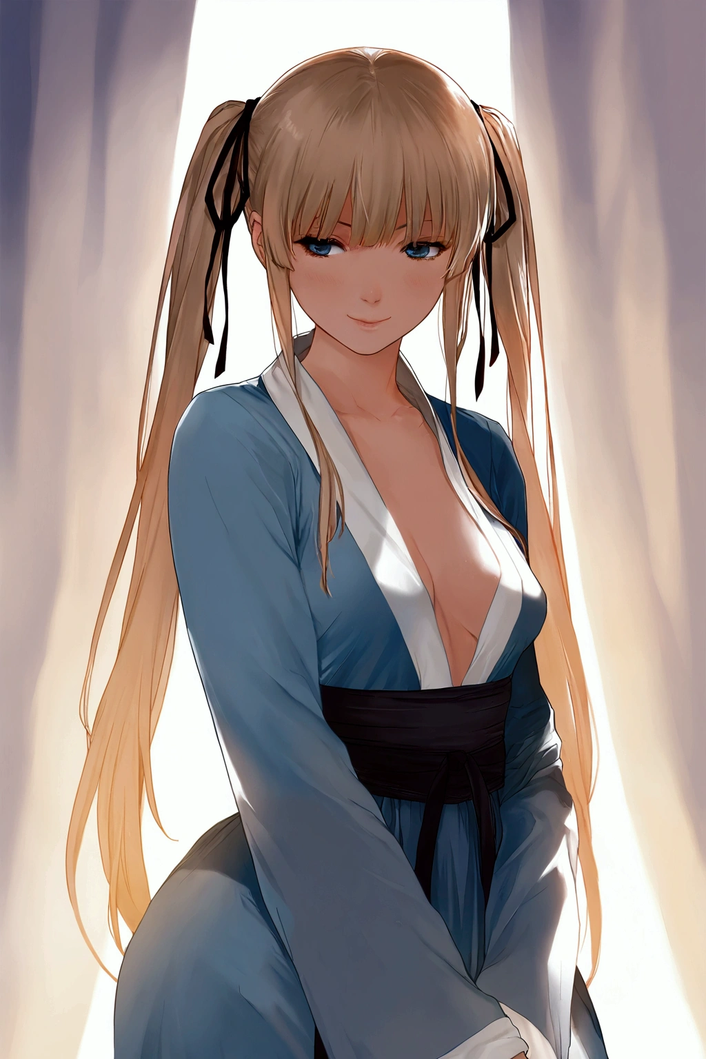 (sawamura_spencer_eriri:1.3), seductive_smile, masterpiece, best quality, realistic, 8k, official art, cinematic light, ultra high res, perfect female body, sharp focus, guofeng, hanfu, 1girl, solo, chinese clothes, realistic, breasts, wide_hips, 