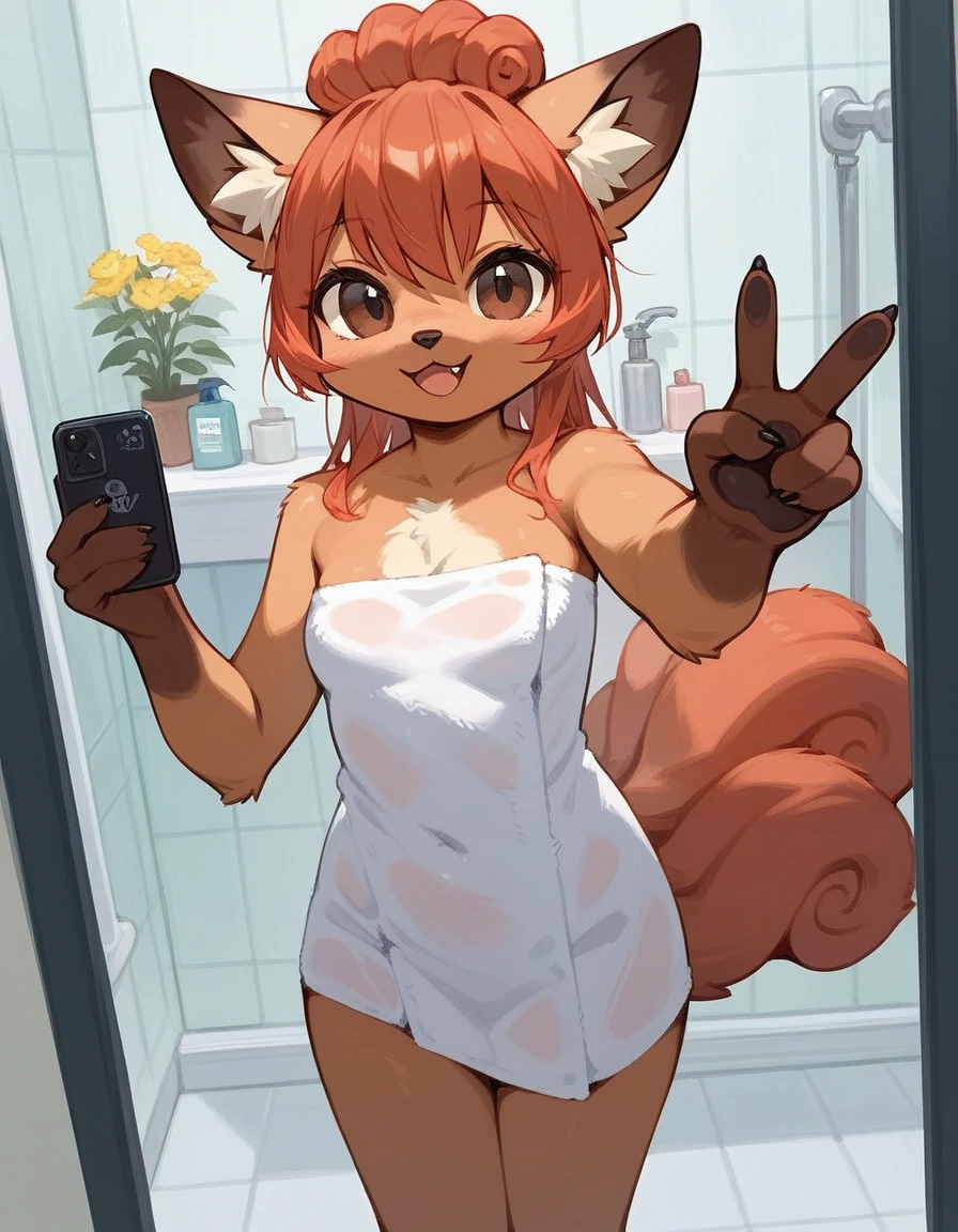 by zackary911, (coffeesoda:1.1), hioshiru, zackary911, furry, michiru kagemori, big lovely breast, anthro, female, solo, pleasured face, out of breath, slim, medium butt, smiling face, ligenrie pantis white, ligenrie bra black, front view, holding breasts, tongue out, big heart eyes, shower, drooling in breasts