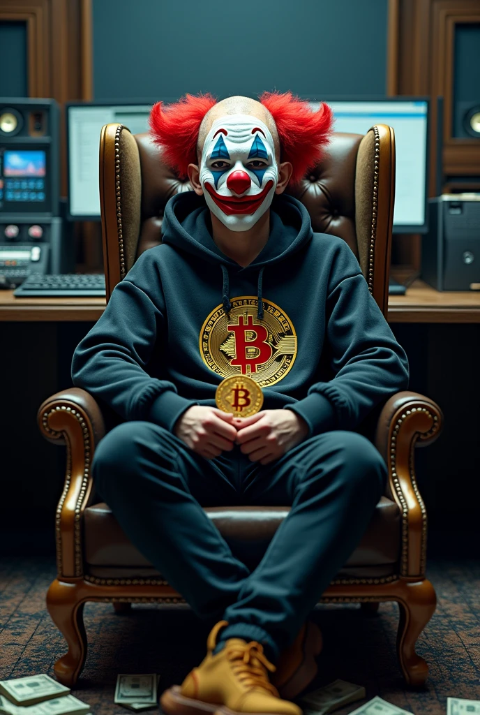 create a funny image of the 33rd degree masonry with a clown nose and hat, adicione elementos da maçonaria como a pirâmide e Write 33 na foto, Write "Dumb"
Write 33 na foto
Write Dumb 4 vezes no fundo da imagem
adicione elementos da maçonaria
Write "Dumb"
add small images of freemasonry replace the clown photo with the masonic pyramid add stock quote charts to the photo