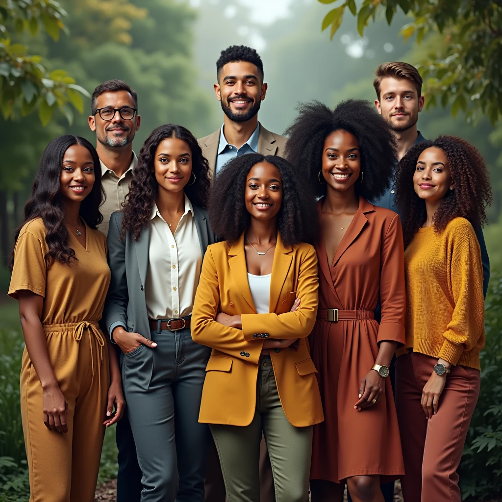 (photorealism:1.2), portrait picture of two black teenage boys and two black teenage girls, standing beside one another, properly dressed, they cross their arms, outdoor, university setting, bright illumination, realistic, intricate details, warm colors.