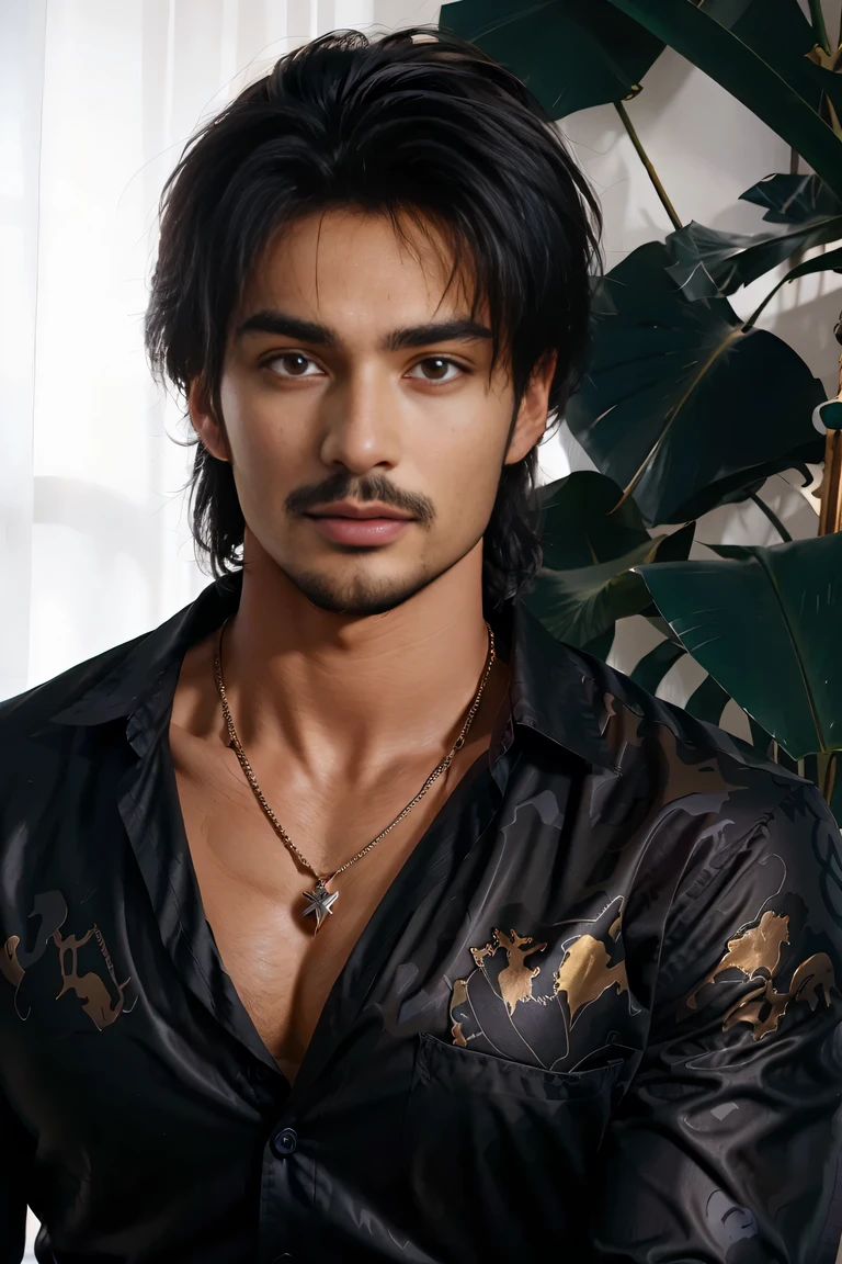((Men only)), (head shot), (only face), (Tanned black handsome muscular man in his 30s), (wearing black sunglasses), (wearing dress shirt), (James Rodriguez), (showing his abs), (Mischievous smile), (detaile: 1 in 1), Natural muscles, HIG quality, beautidful eyes, (Detailed face and eyes), (Face、: 1 / 2), Noise, Real Photographics、... .................................................................................................................PSD, Sharp Focus, High resolution 8K, realisitic & Professional Photography, 8K UHD, Soft lighting, High quality, Film grain, FujifilmXT3