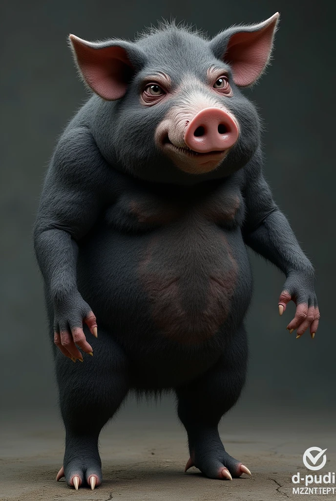 A pig's head and a gorilla's body