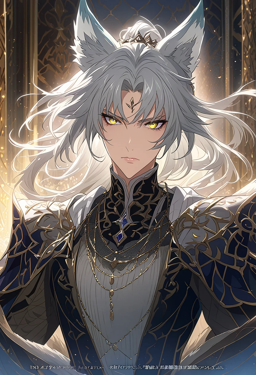 young man with long white hair, green eyes, menacingly looking at viewer, sharp eyes, slit pupils, 8k, masterpiece, realistic lighting, cinematic composition, dramatic shadows. Menacing. Handsome man. Snake tattoo on neck.