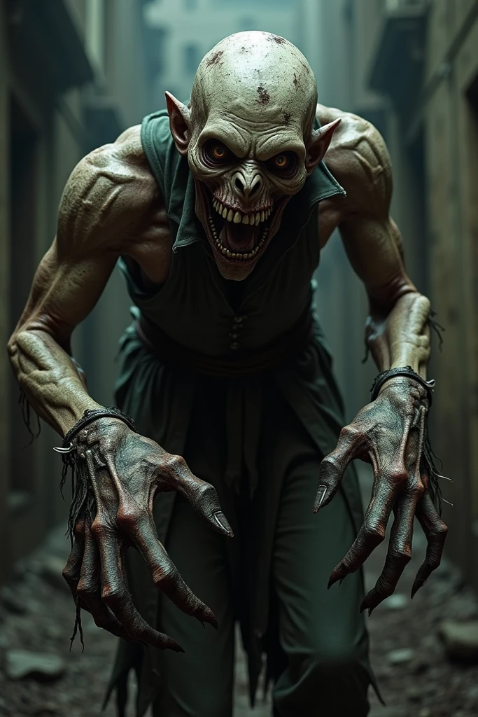 Zombie man's hand with dildo in his hand