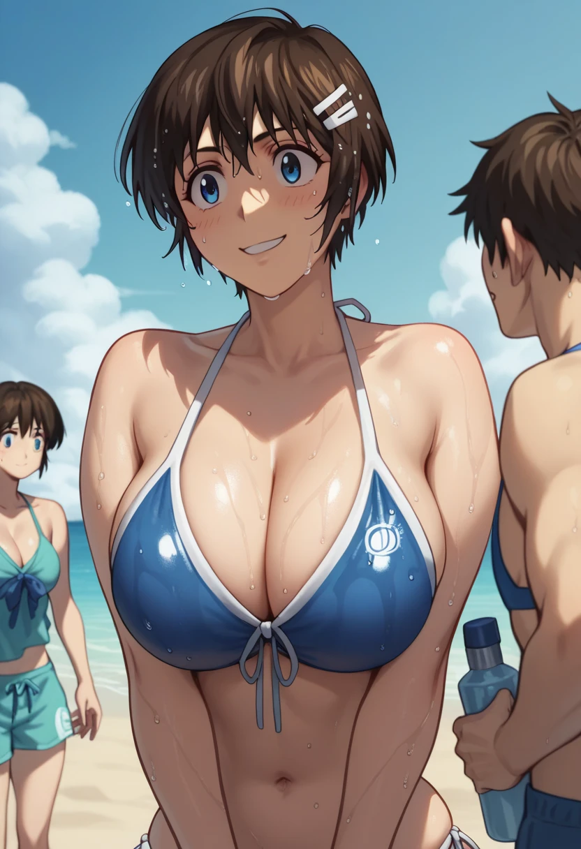 Shimizu_Kaoru 清水 Kaoru Major S5 OVA
Clip Skip: 2

default: 1 girl,Shimizu_Kaoru, Shorthair, brown hair, blue eyes, Big Breasts

メジャー ,  but 、 The images are much harder to find than I thought.

Big Breasts 　Beach　bikini　smile　Middle-aged man　nsfw.
　 wet .　