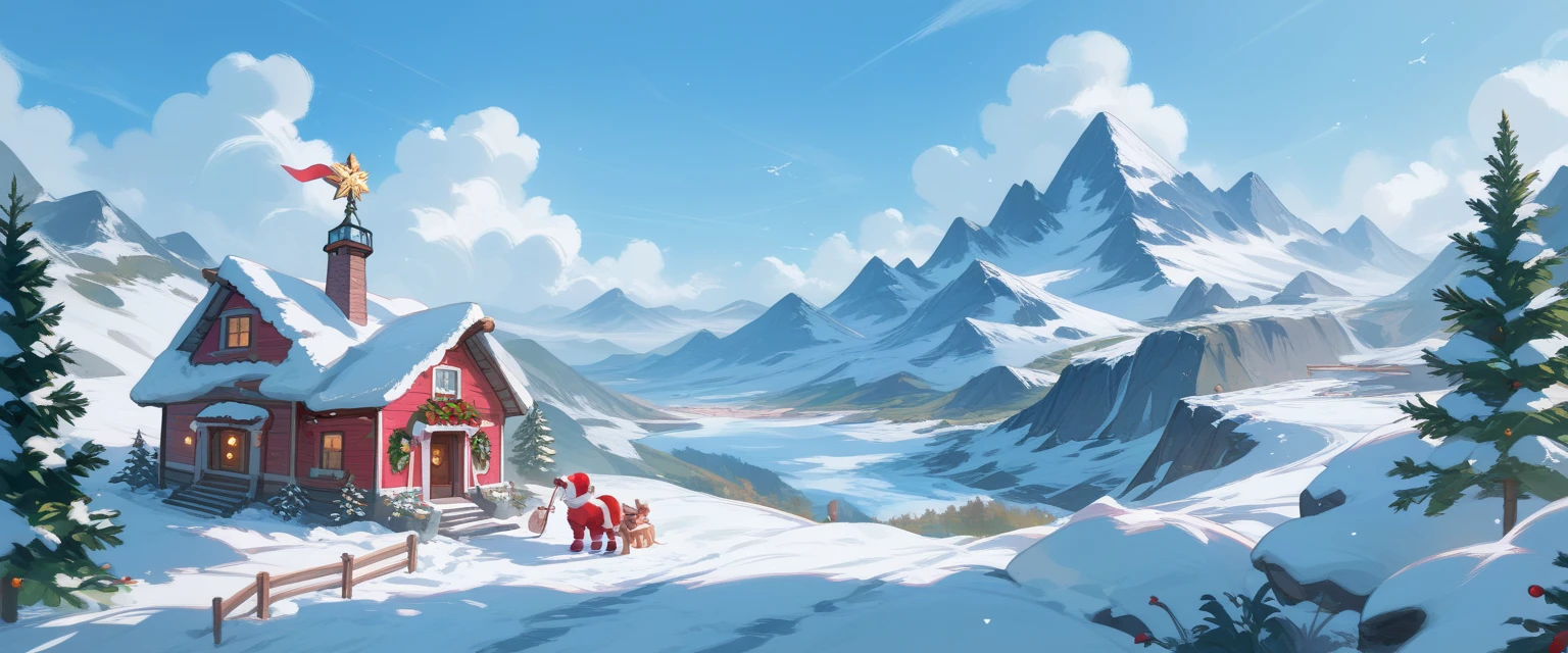 Christmas vibes ultrawide ,cozy ,lofi ,landscape