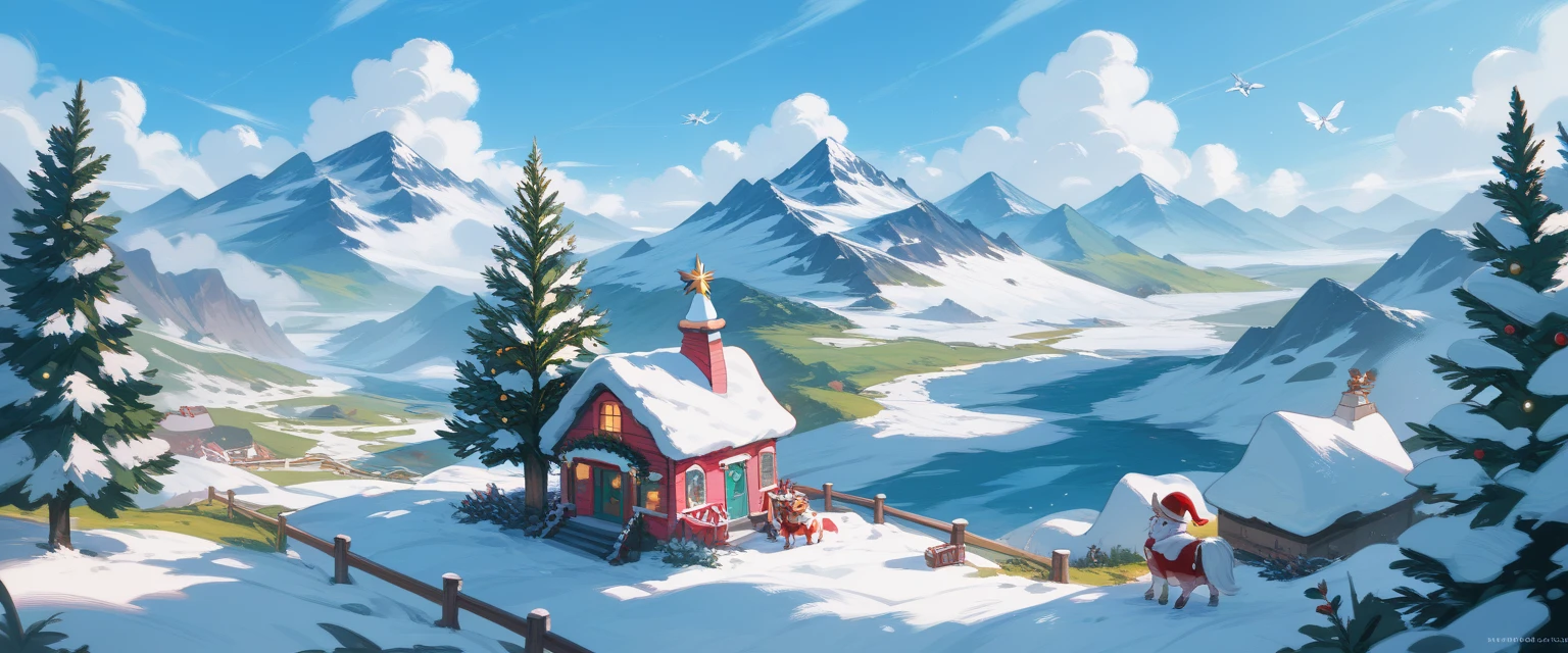 Christmas vibes ultrawide ,cozy ,lofi ,landscape