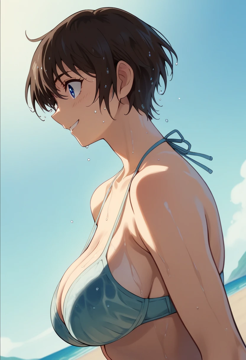 Shimizu_Kaoru 清水 Kaoru Major S5 OVA
Clip Skip: 2

default: 1 girl,Shimizu_Kaoru, Shorthair, brown hair, blue eyes, Big Breasts

メジャー ,  but 、 The images are much harder to find than I thought.

Big Breasts 　Beach　bikini　smile　 Dutch Angle　 bust up　 side view　nsfw.
　 wet .　Bras fall out of place