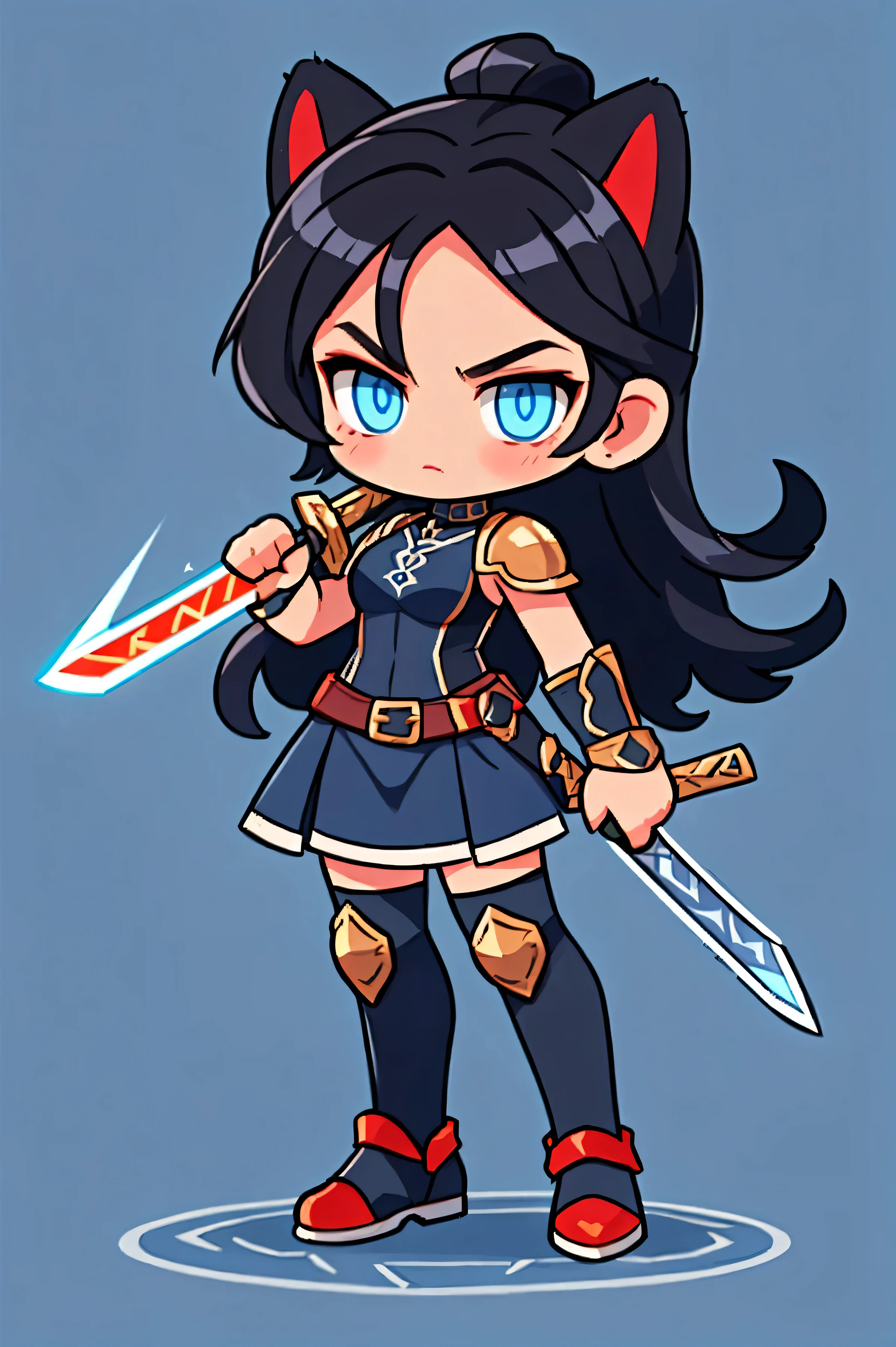 a bit, Warrior Girl, Black high leg swimsuit, sword,armor、Penny