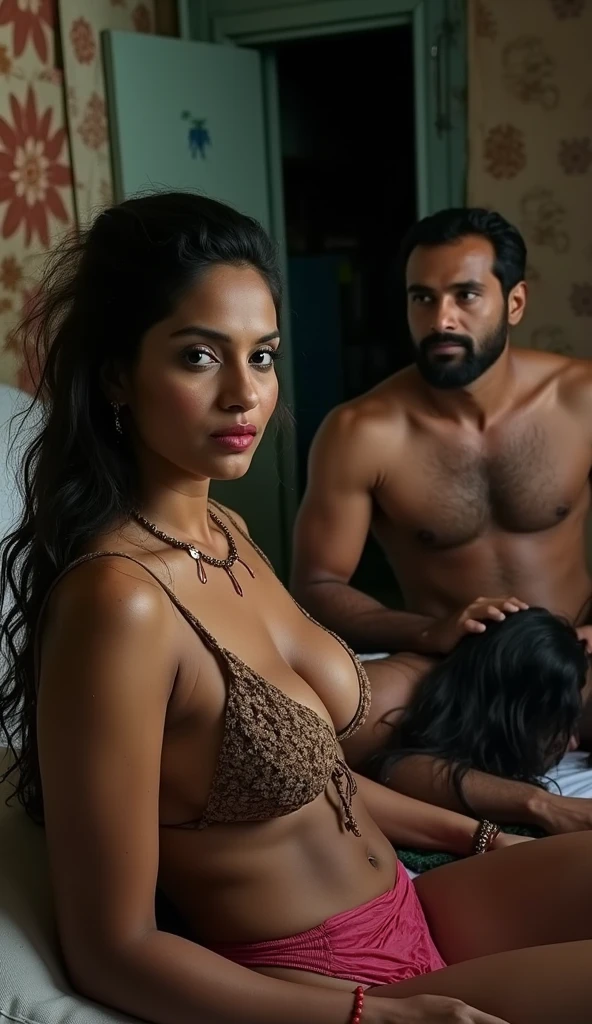 very cute india girl, wearing black Bloodhound dog ear, nude, 18yo, tiny, anorexic, very skinny, very small breast, naked, shy, open mouth, hugged tightly by big armed male worker, sitting on big armed male worker, in the middle of workers, between workers, in the alley, very crowded, 4k, 8k, highres, best quality, realistic