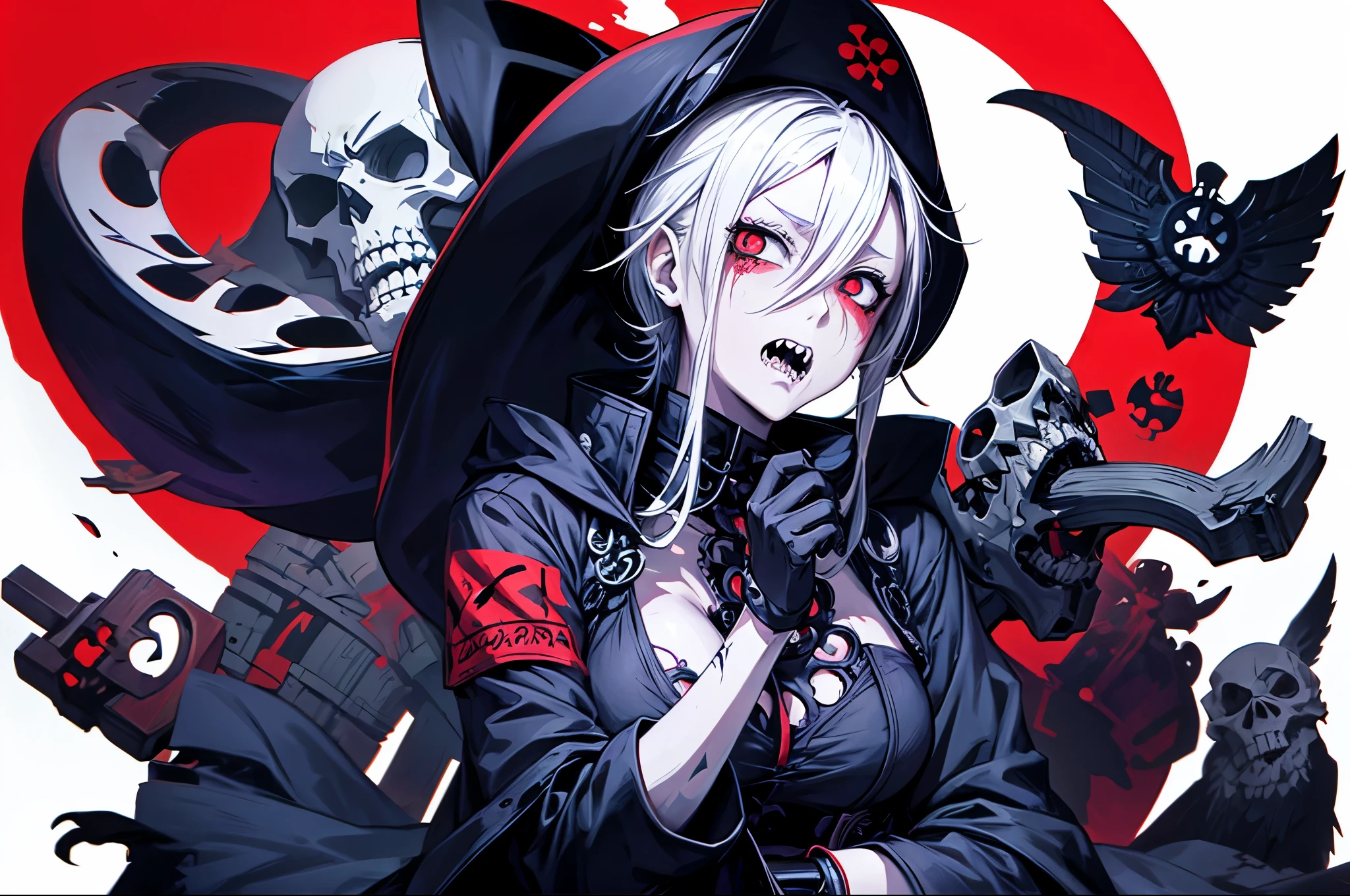 A girl,Gatling in hand,Great vs. zombies,8K分辨率,ultraclear,