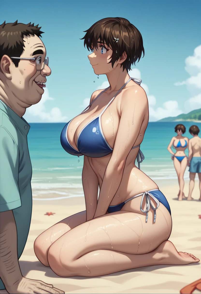 Shimizu_Kaoru 清水 Kaoru Major S5 OVA
Clip Skip: 2

default: 1 girl,Shimizu_Kaoru, Shorthair, brown hair, blue eyes, Big Breasts

メジャー ,  but 、 The images are much harder to find than I thought.

Big Breasts 　Beach　bikini　smile　Dutch Style　　 side view　nsfw.
　 wet .　　 Full Body View 　 middle-aged fat old man:(Look at the chest)