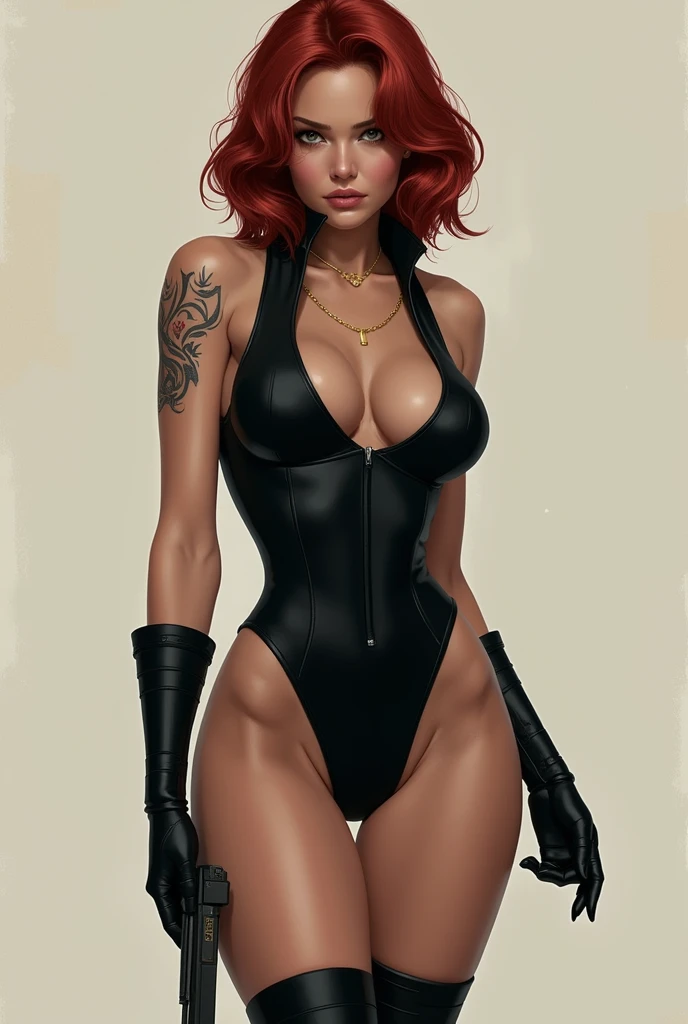 Dsorceress, redhair, shadowy face,dark cave, fire, hood, shadowed cute face, mini skimpy strapless bra, slim and athletic body, skinny thighs, skimpy slit miniskirt, no underwear, no panty, elbow gloves, dark skin, 1 girl (insanely detailed, masterpiece, best quality)