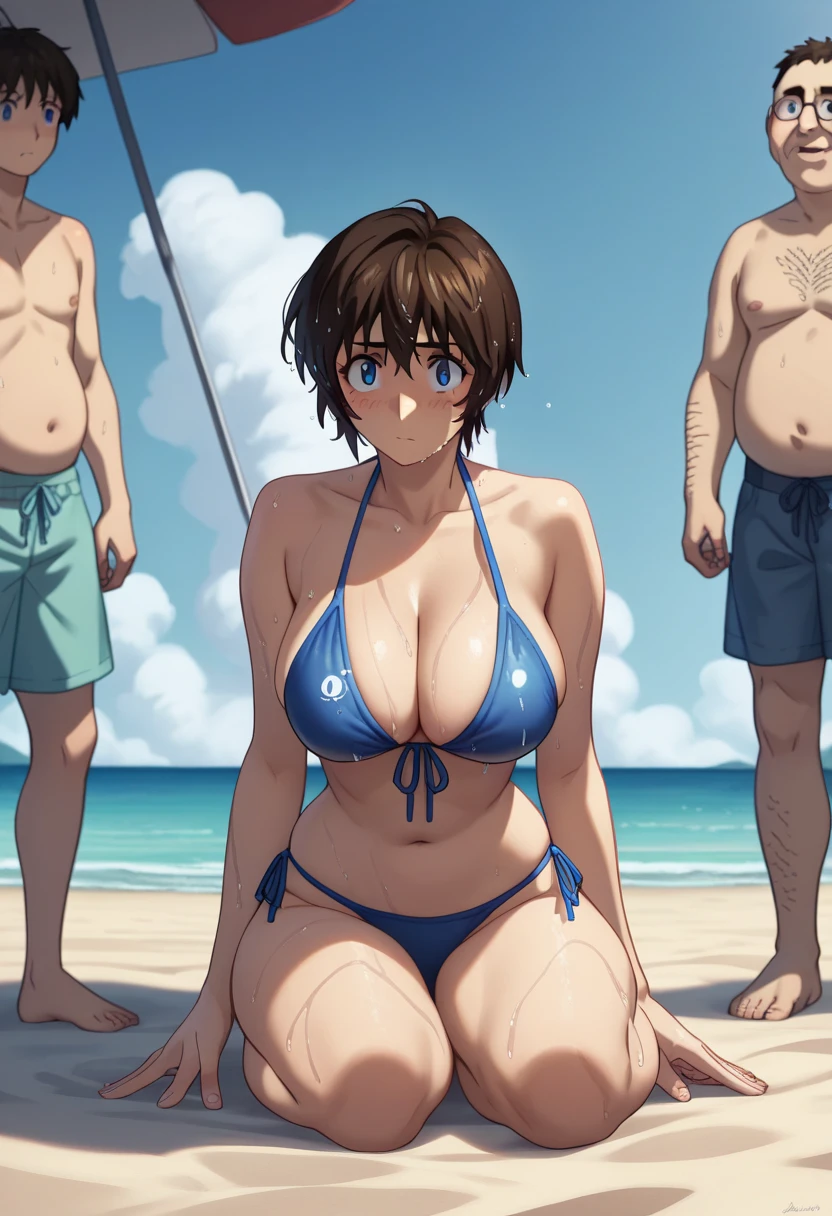 Shimizu_Kaoru 清水 Kaoru Major S5 OVA
Clip Skip: 2

default: 1 girl,Shimizu_Kaoru, Shorthair, brown hair, blue eyes, Big Breasts

メジャー ,  but 、 images of opening bikini cleavage with both hands are much harder to find than you might think.

Big Breasts 　Beach　bikini　Displeased　blush　Dutch Style　　Rear View　nsfw.
　 wet .　　 Full Body View 　 middle-aged fat old man:(Harassment、Look at the chest、)