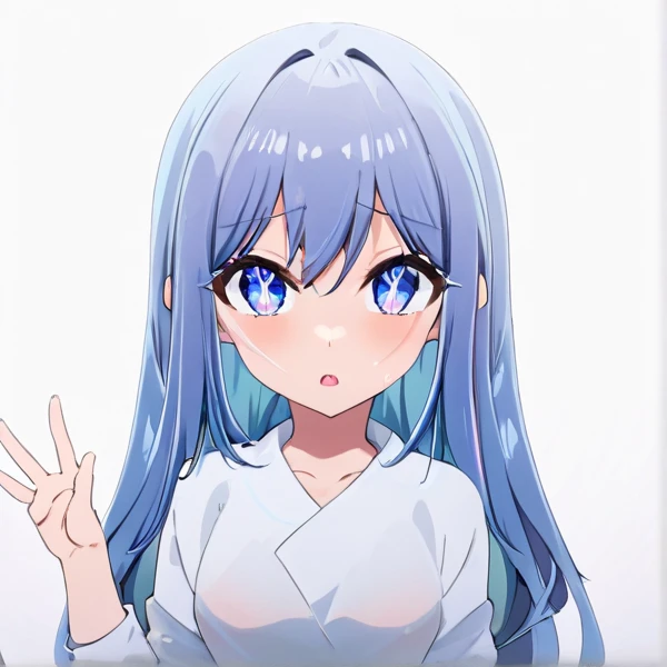  anime girl  with blue hair and blue eyes making a face,   anime mode art style , Cute girl anime visuals,  ahegao,  ahegao face, Tsuaii, cute  anime girl ,  marin kitagawa fanart , ( anime girl ), ,  Created by Animation Painter Studio, shirabii,  cute anime face , Iwakura Line , young  anime girl 